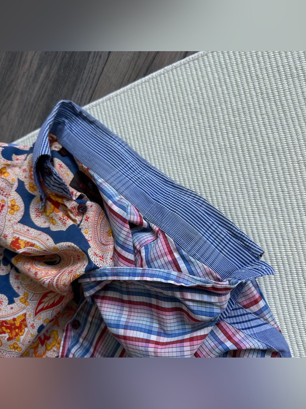 Etro Multicolor Patchwork Paisley Plaid Button-Up Shirt View 6